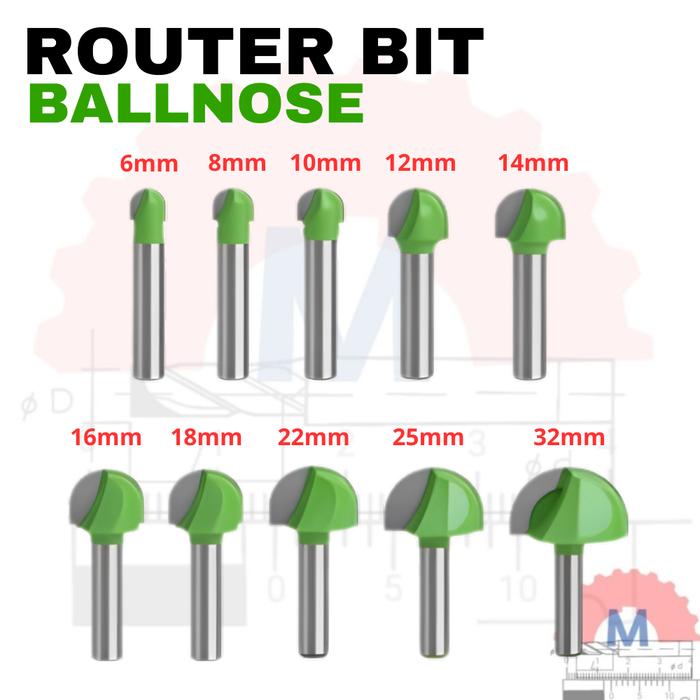 Ball Nose Router Bit Shank 6mm