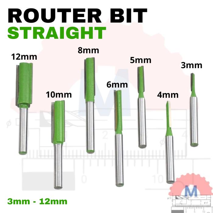 Mata Router Kayu Straight Bit Mata Profil Lurus Shank 6mm