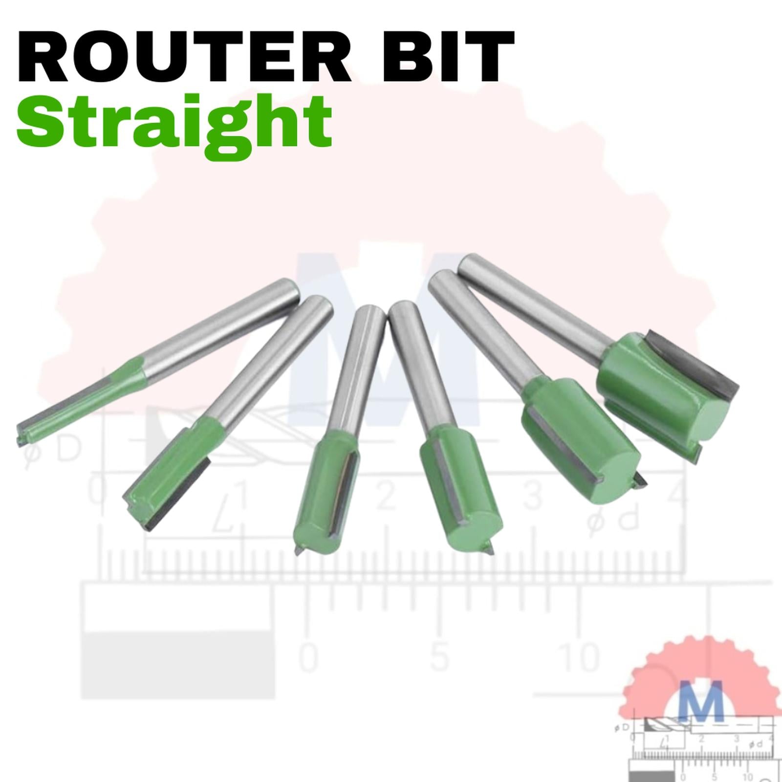 Mata Router Kayu Straight Bit Mata Profil Lurus Shank 6mm
