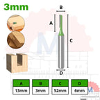 Mata Router Kayu Straight Bit Mata Profil Lurus Shank 6mm