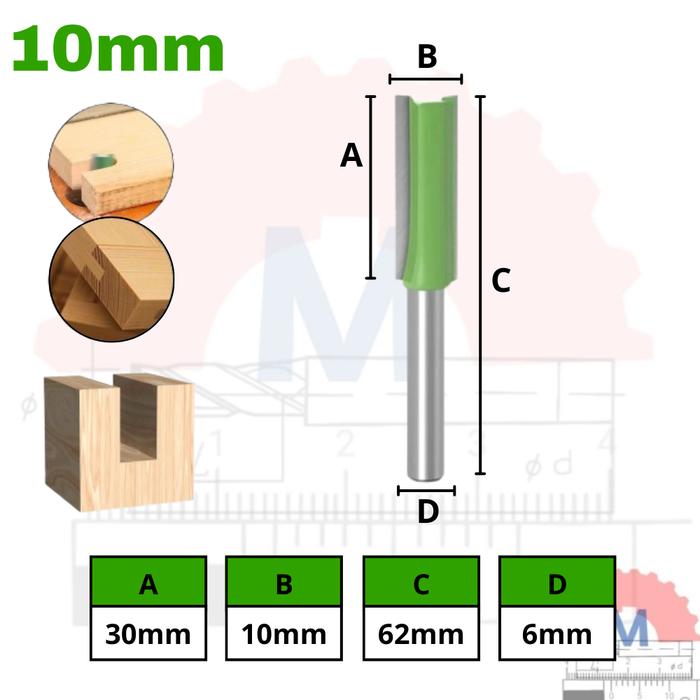 Mata Router Kayu Straight Bit Mata Profil Lurus Shank 6mm