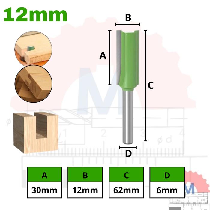 Mata Router Kayu Straight Bit Mata Profil Lurus Shank 6mm