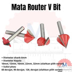 Mata Router V Bit 3D Carbide untuk Kayu Shank 6mm V Groove