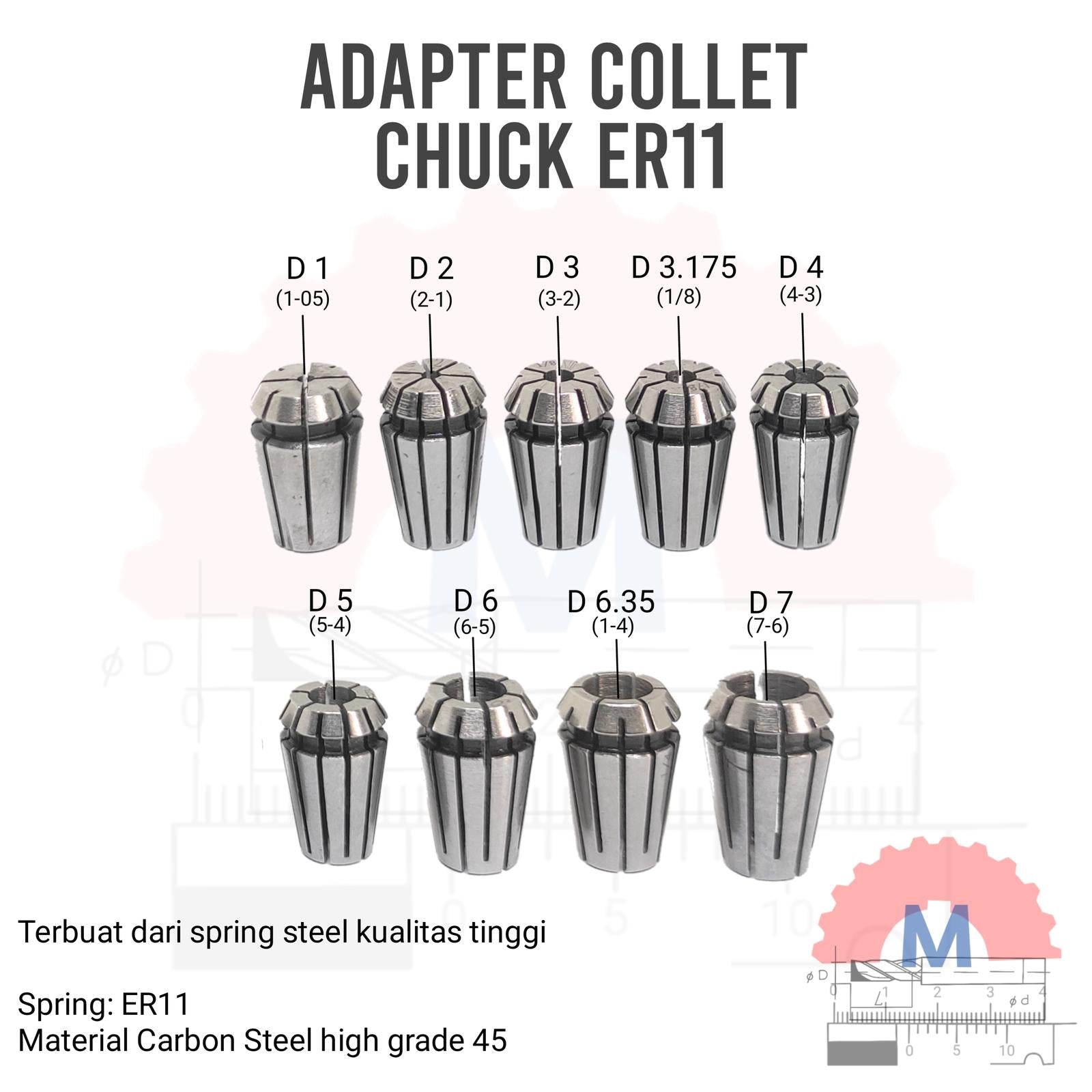 Adapter Collet Chuck ER11 Spring Collet CNC ER11
