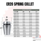 Adapter Collet Chuck ER20 Spring Collet CNC ER20
