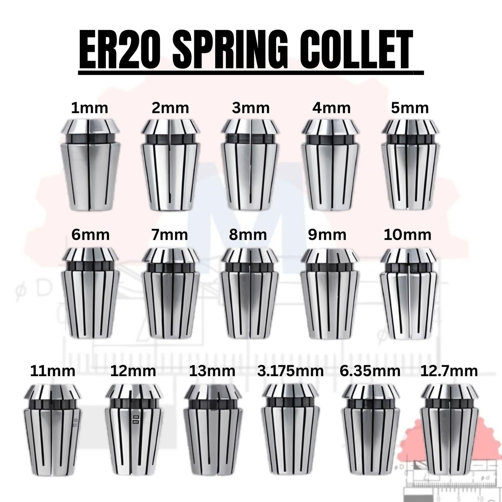 Adapter Collet Chuck ER20 Spring Collet CNC ER20