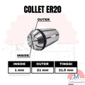 Adapter Collet Chuck ER20 Spring Collet CNC ER20