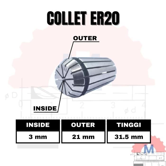 Adapter Collet Chuck ER20 Spring Collet CNC ER20