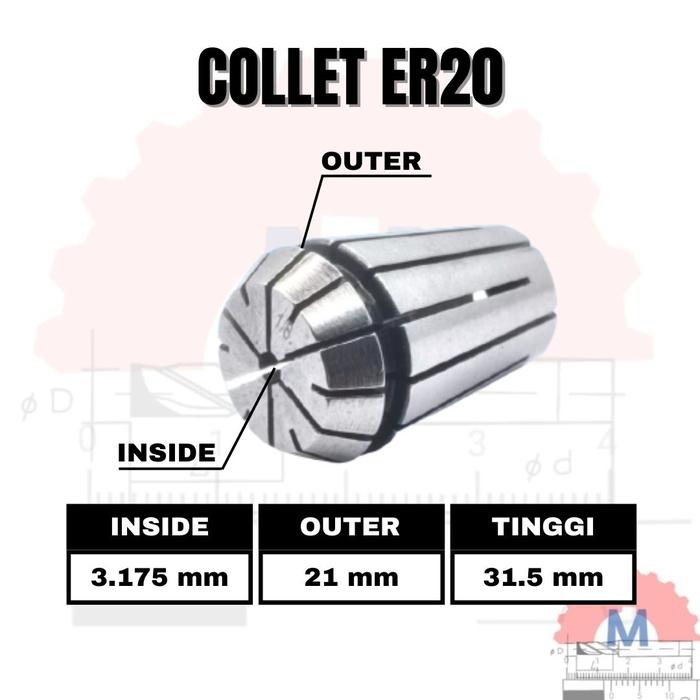 Adapter Collet Chuck ER20 Spring Collet CNC ER20