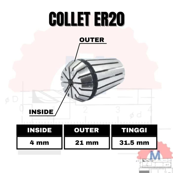 Adapter Collet Chuck ER20 Spring Collet CNC ER20