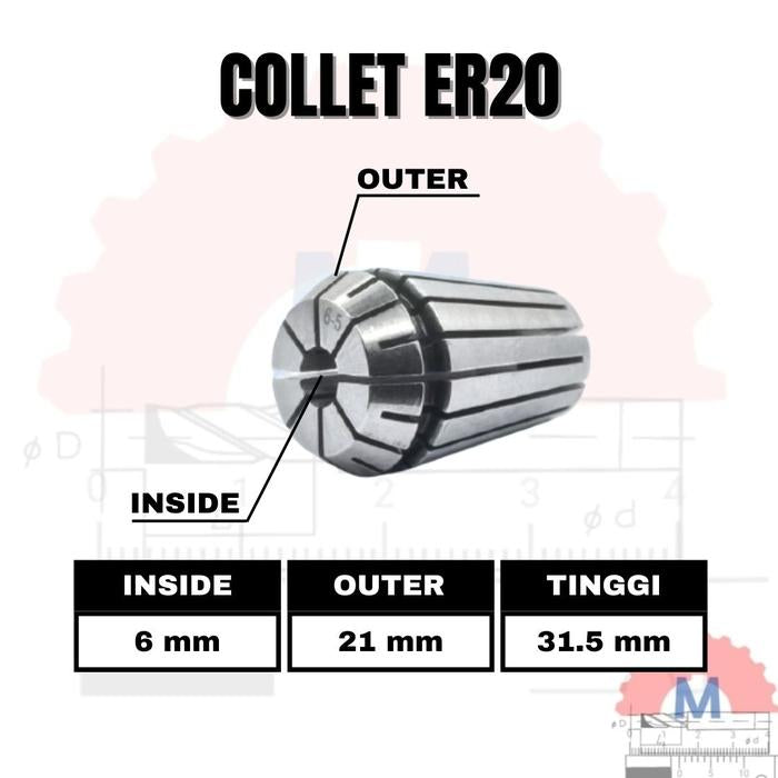 Adapter Collet Chuck ER20 Spring Collet CNC ER20