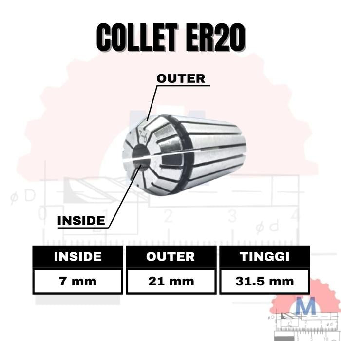 Adapter Collet Chuck ER20 Spring Collet CNC ER20