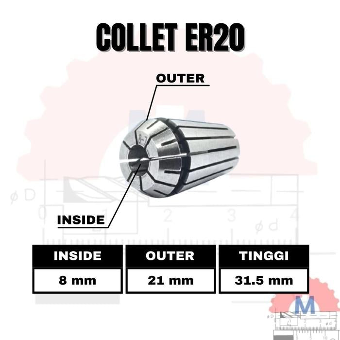 Adapter Collet Chuck ER20 Spring Collet CNC ER20