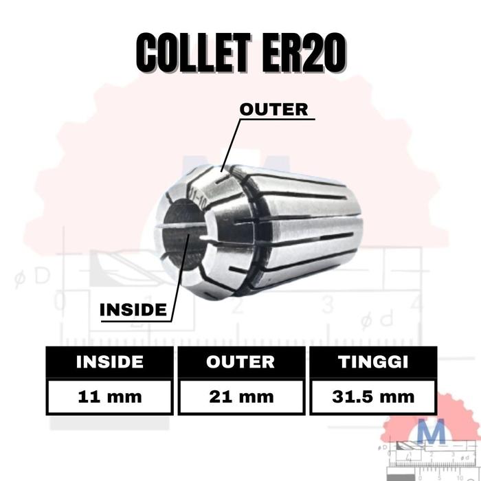Adapter Collet Chuck ER20 Spring Collet CNC ER20