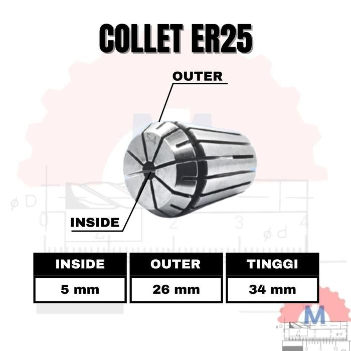 Adapter Collet Chuck ER25 Spring Collet CNC ER25