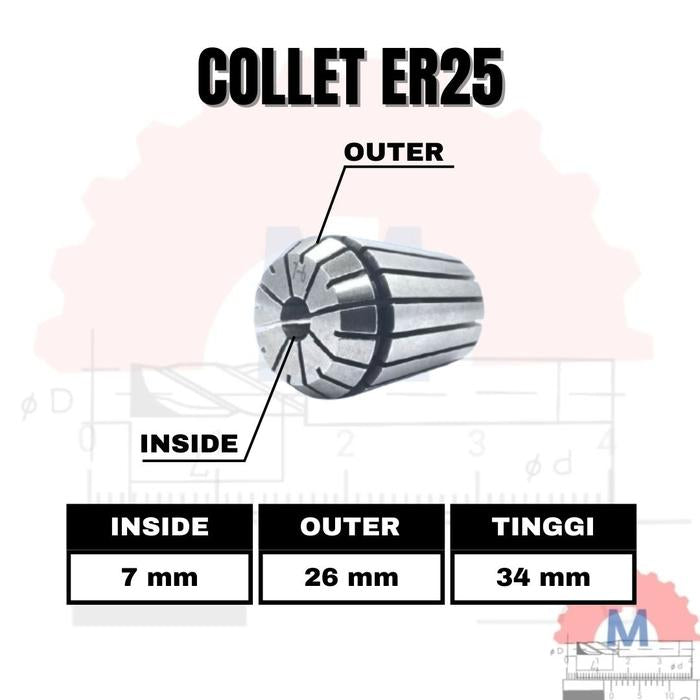 Adapter Collet Chuck ER25 Spring Collet CNC ER25