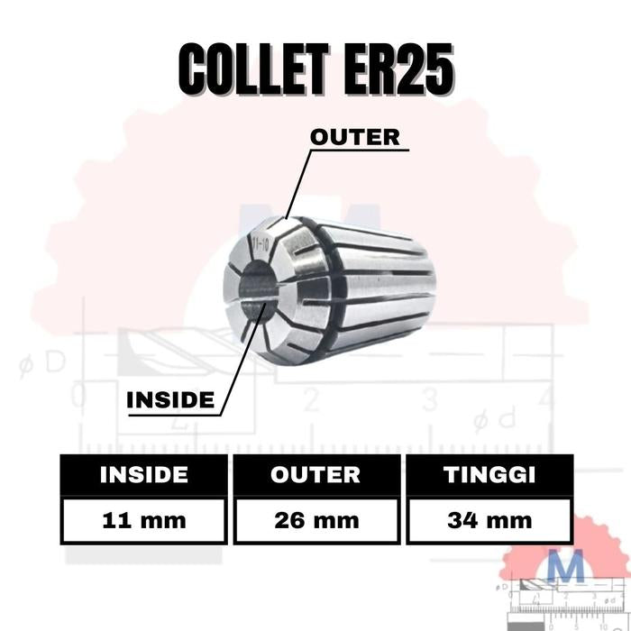 Adapter Collet Chuck ER25 Spring Collet CNC ER25