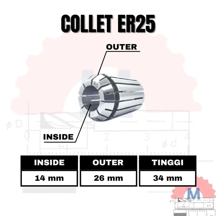 Adapter Collet Chuck ER25 Spring Collet CNC ER25