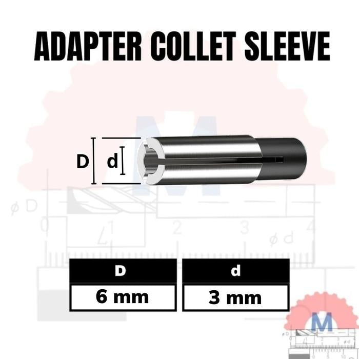 Adapter Collet Sleeve Collet Lurus untuk Trimmer Router CNC