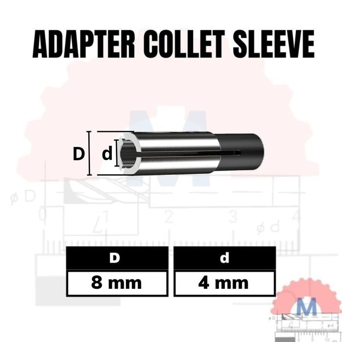 Adapter Collet Sleeve Collet Lurus untuk Trimmer Router CNC