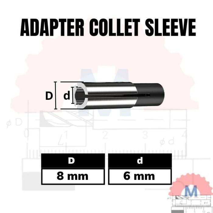 Adapter Collet Sleeve Collet Lurus untuk Trimmer Router CNC