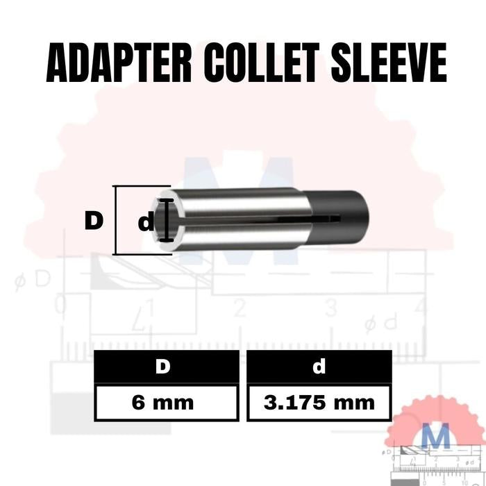 Adapter Collet Sleeve Collet Lurus untuk Trimmer Router CNC