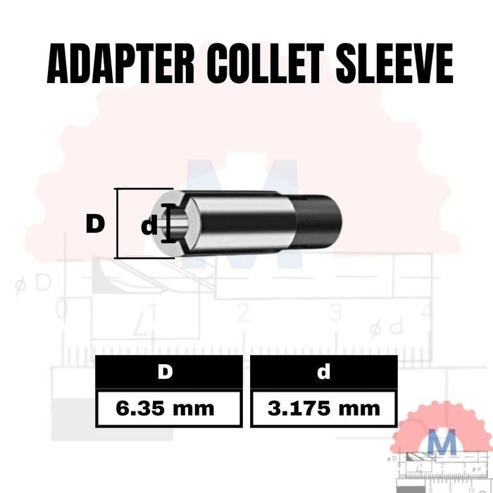 Adapter Collet Sleeve Collet Lurus untuk Trimmer Router CNC