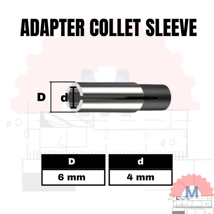 Adapter Collet Sleeve Collet Lurus untuk Trimmer Router CNC