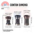 Adapter Collet Chuck Router Trimmer 6mm 6.35mm 8mm
