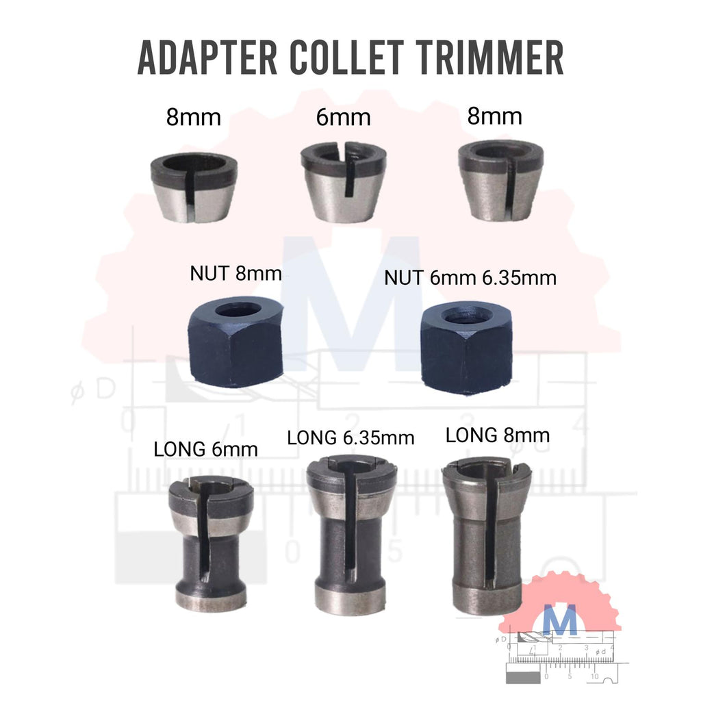 Adapter Collet Chuck Router Trimmer 6mm 6.35mm 8mm
