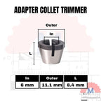 Adapter Collet Chuck Router Trimmer 6mm 6.35mm 8mm