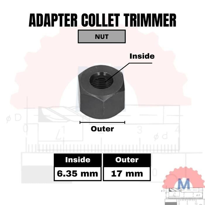 Adapter Collet Chuck Router Trimmer 6mm 6.35mm 8mm