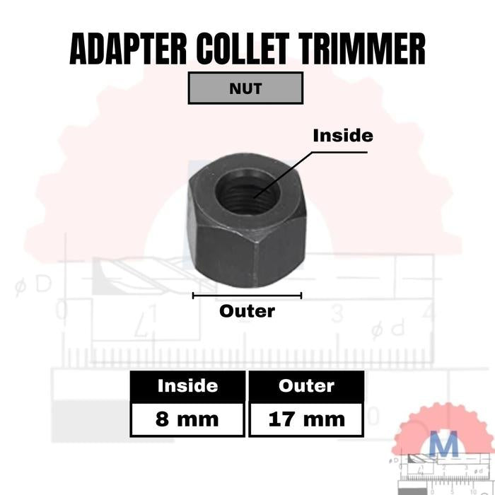Adapter Collet Chuck Router Trimmer 6mm 6.35mm 8mm