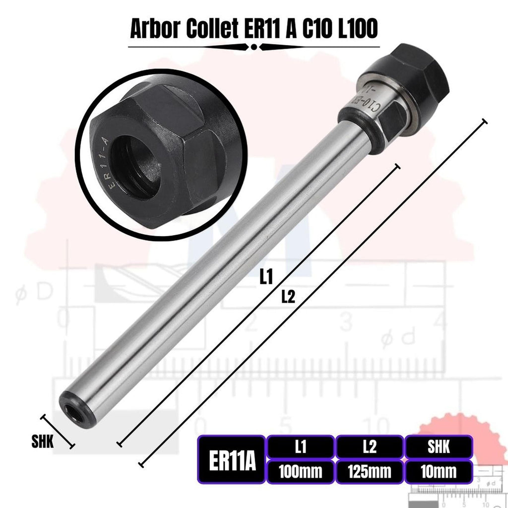 Arbor Collet ER11 Extension Rod Chuck Holder C10 ER11A 100L