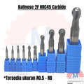 Ball Nose Endmill Carbide HRC45 Diameter 1mm – 16mm 2F