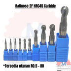 Ball Nose Endmill Carbide HRC45 Diameter 1mm – 16mm 2F