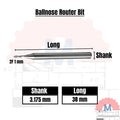 Ball Nose CNC Engraving Router Bit Shank 3.175mm