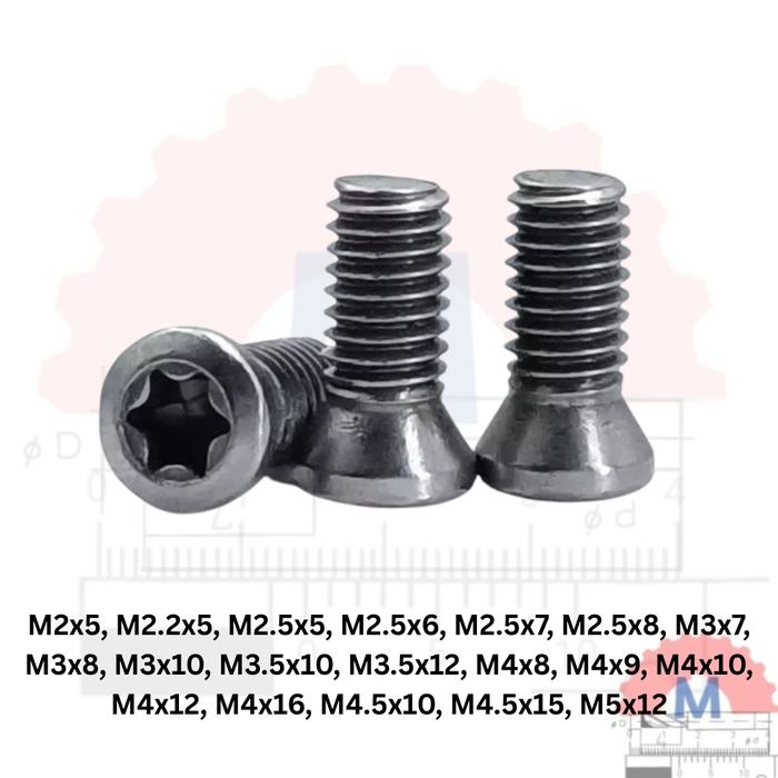 Baut Insert Holder Bubut & Milling M2 – M5 (Torx Star Screw)