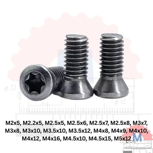 Baut Insert Holder Bubut & Milling M2 – M5 (Torx Star Screw)