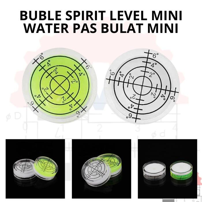 Waterpas Bulat Mini 32mm Bubble Spirit Level Resolution 1°