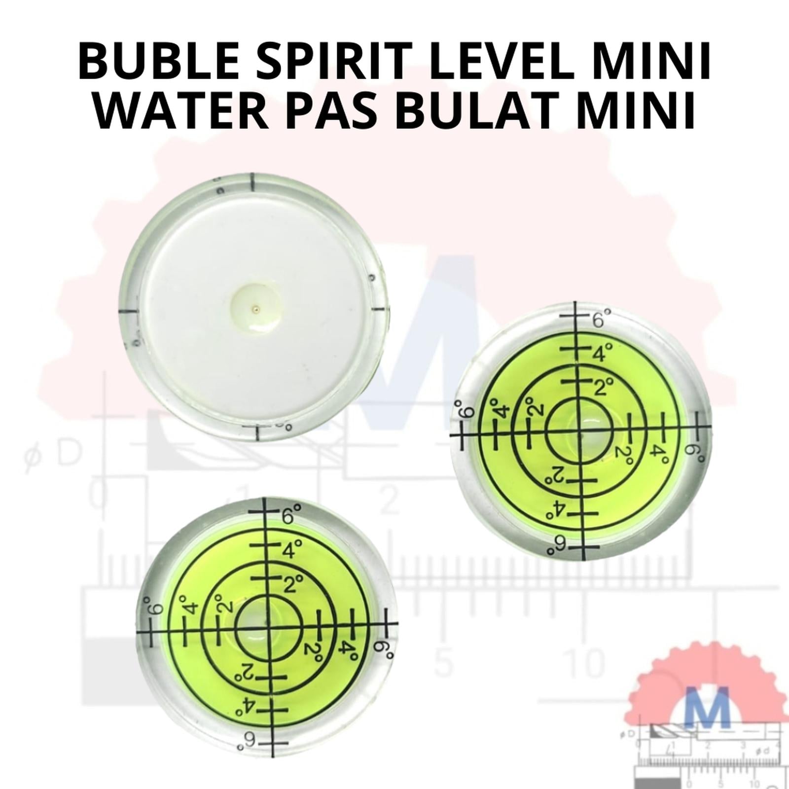 Waterpas Bulat Mini 32mm Bubble Spirit Level Resolution 1°