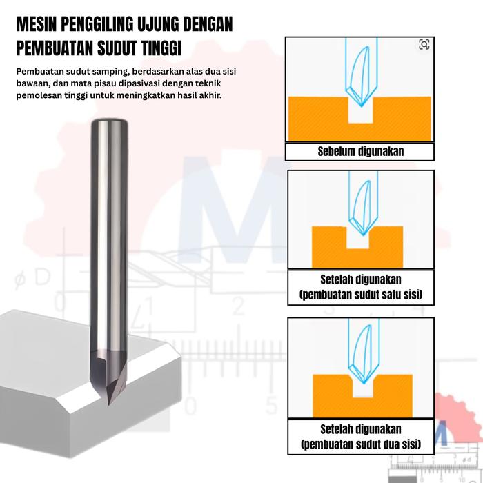 Chamfer End Mill 120° 3F V Endmill D3 – D12