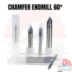 Chamfer Endmill 3F 60° V Bit CNC Router D3–D12