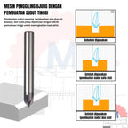 Chamfer Endmill 3F 90° V Bit CNC Router D3–D12