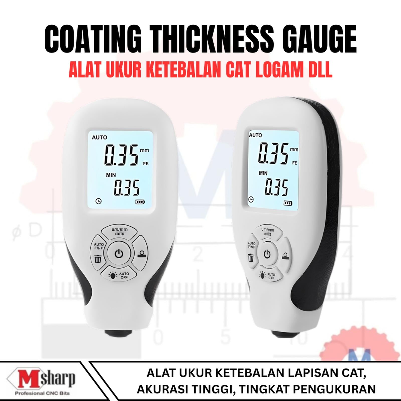 Coating Thickness Gauge FE NFE Paint Thickness Meter for Metal
