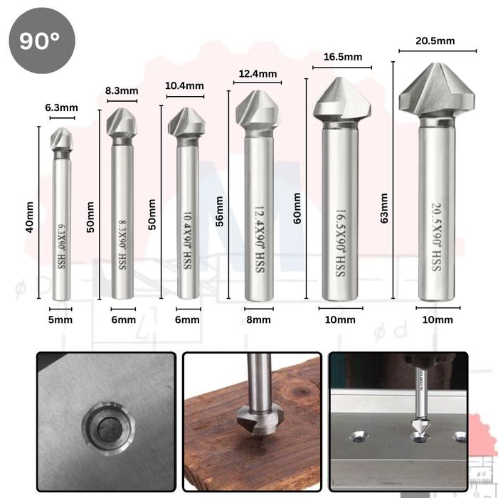 Countersink 90° Chamfer Drill Bit CNC D6.3 – D20.5