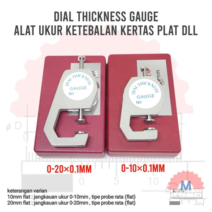Dial Thickness Gauge 0.01mm Alat Ukur Ketebalan Kertas Plat dll