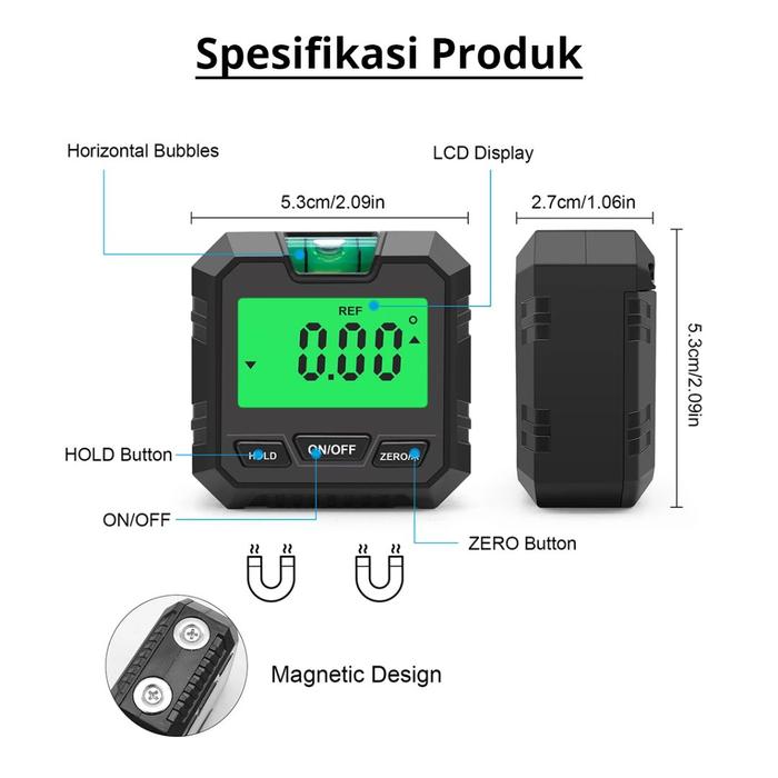 Digital Inclinometer Level Box Magnetic Base Alat Ukur Sudut Kemiringan