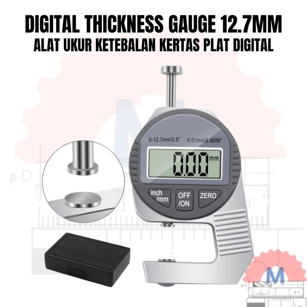 Digital Thickness Gauge Alat Ukur Ketebalan Plastik Plat Kertas dll