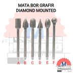 Diamond Mounted Point Burr 6mm Shank 3mm Rotary Diamond Burr